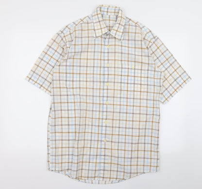 sangan Mens Multicoloured Check   Button-Up Size M