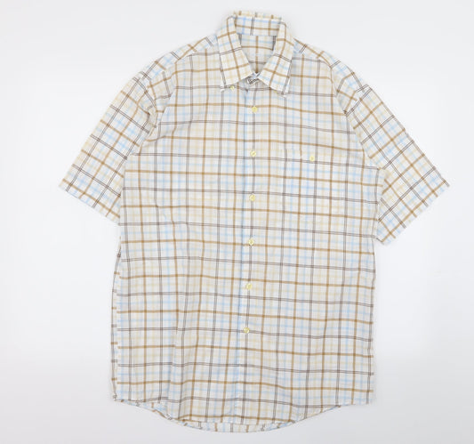 sangan Mens Multicoloured Check   Button-Up Size M