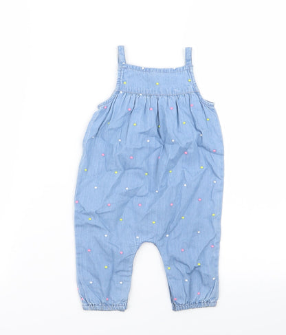F&F Girls Blue Polka Dot  Babygrow One-Piece Size 3-6 Months