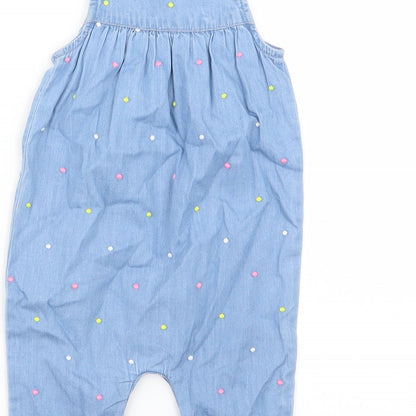 F&F Girls Blue Polka Dot  Babygrow One-Piece Size 3-6 Months