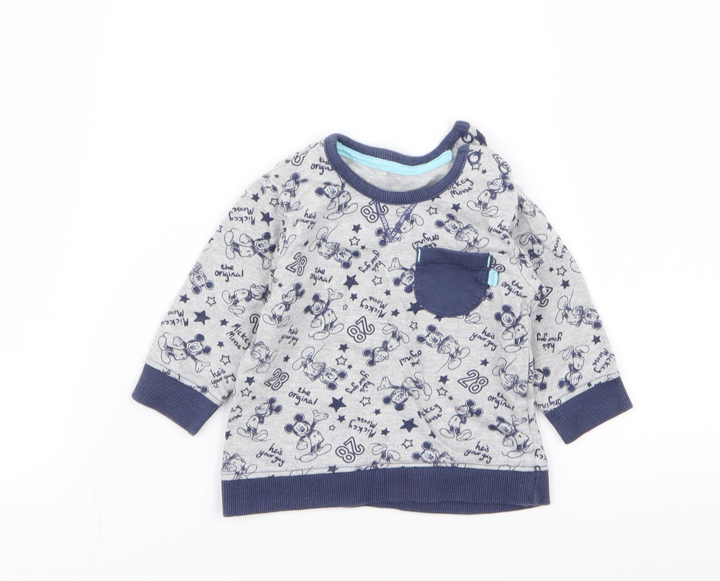 Asda George Boys Multicoloured Geometric  Pullover Jumper Size 0-3 Months  - disney