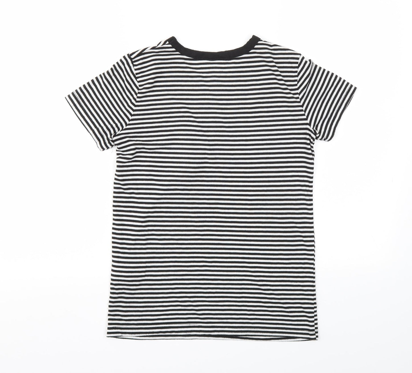 Primark Womens Black Striped  Basic T-Shirt Size 4