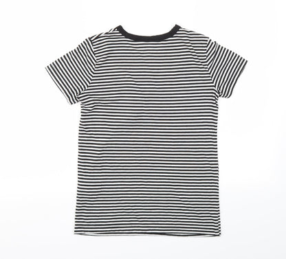 Primark Womens Black Striped  Basic T-Shirt Size 4