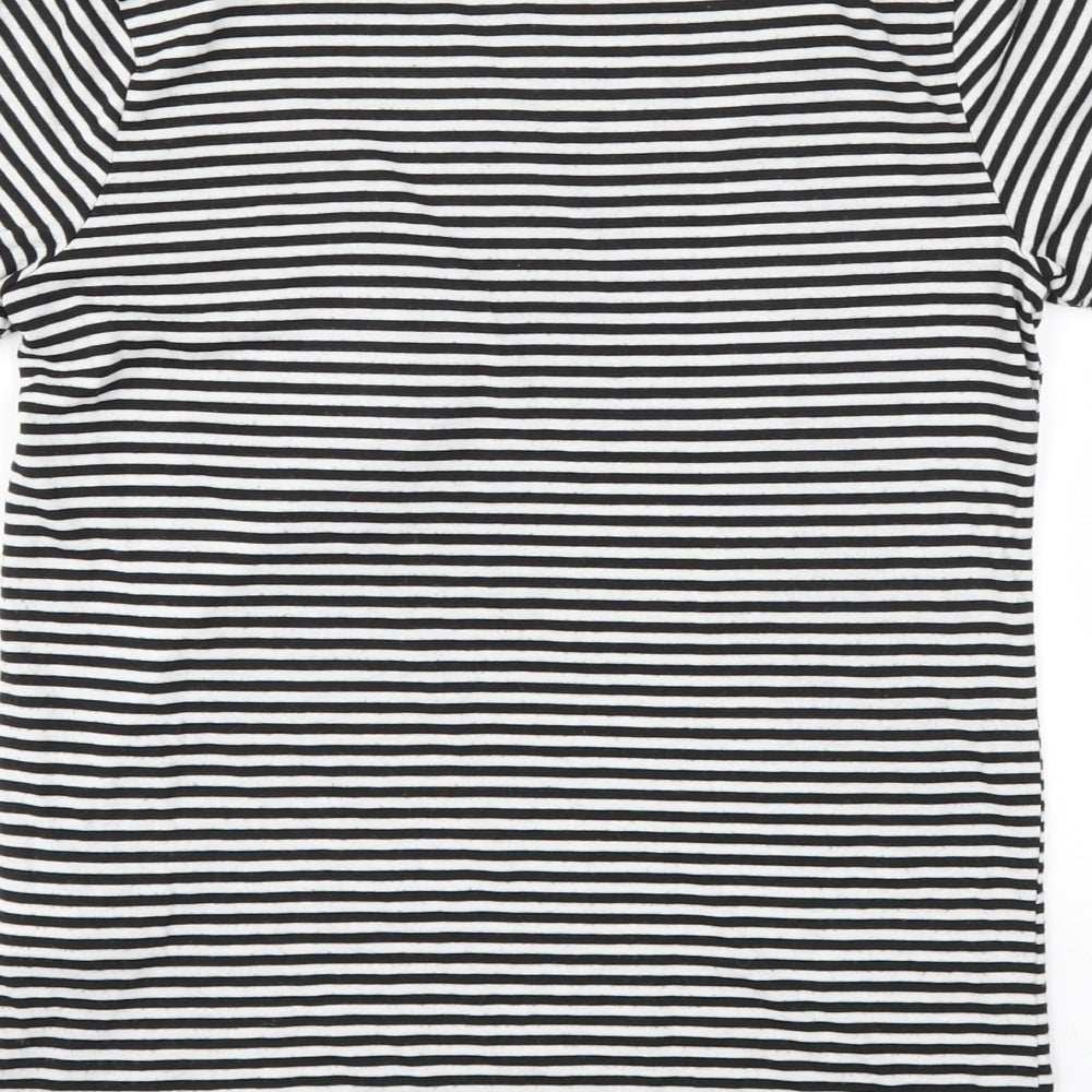 Primark Womens Black Striped  Basic T-Shirt Size 4