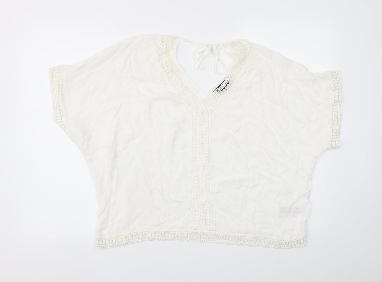 Womens UK Size 12 New Look White Basic T-Shirt