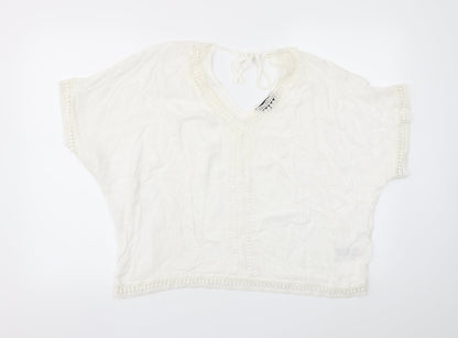 Womens UK Size 12 New Look White Basic T-Shirt