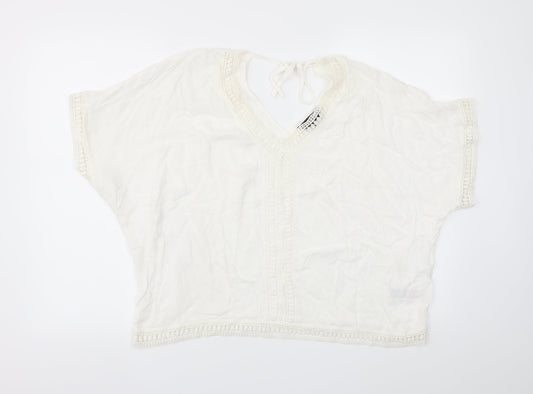 Womens UK Size 12 New Look White Basic T-Shirt