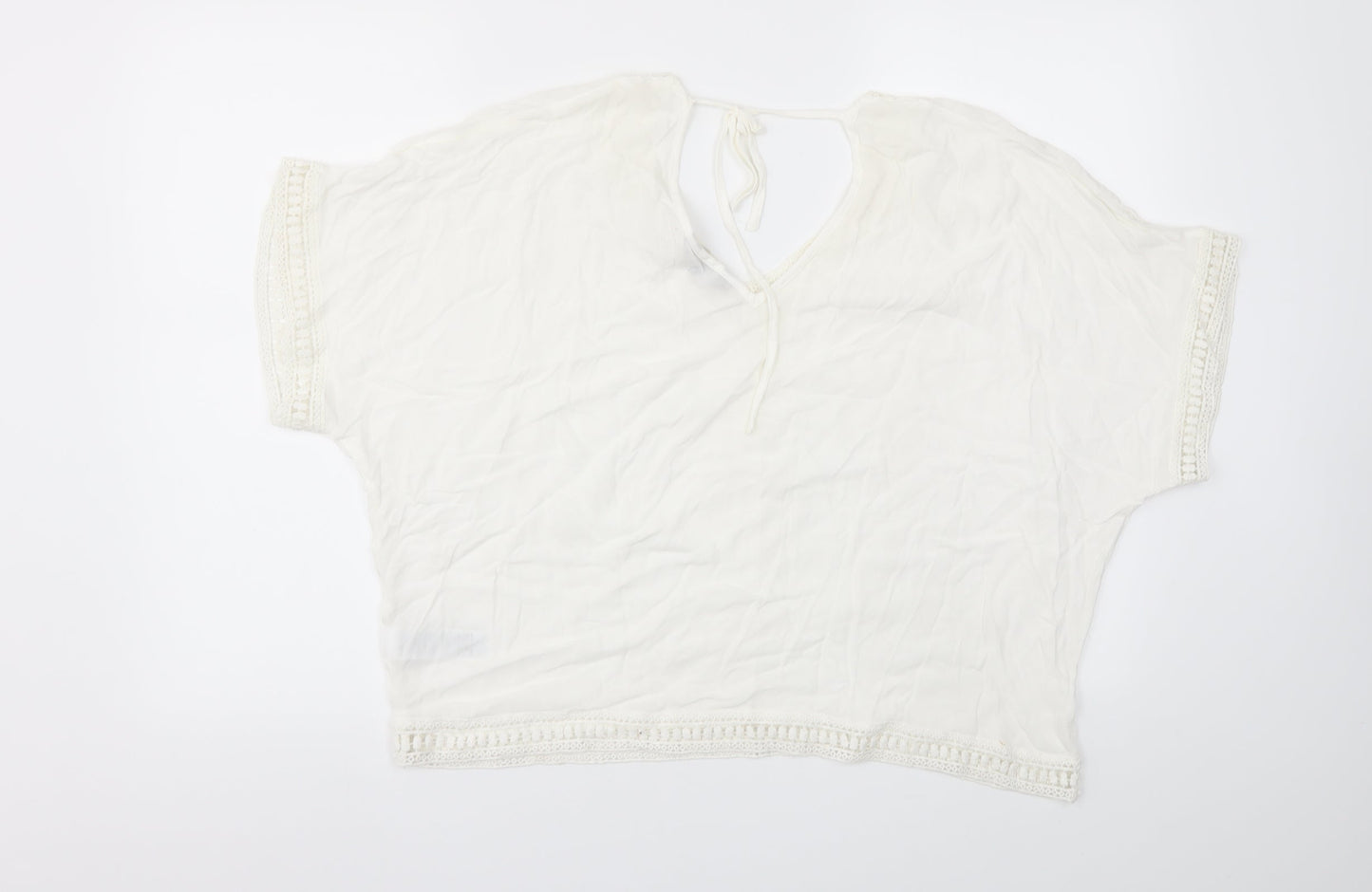 Womens UK Size 12 New Look White Basic T-Shirt