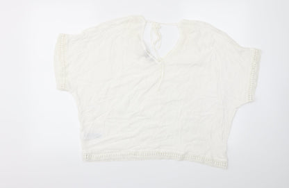 Womens UK Size 12 New Look White Basic T-Shirt