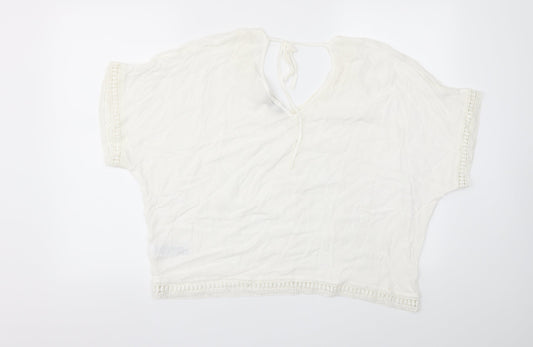 Womens UK Size 12 New Look White Basic T-Shirt