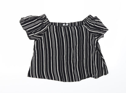 Womens UK Size 8 New Look Black Basic Blouse