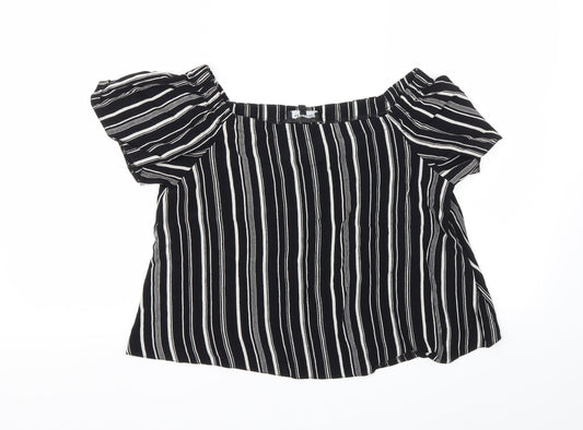 Womens UK Size 8 New Look Black Basic Blouse