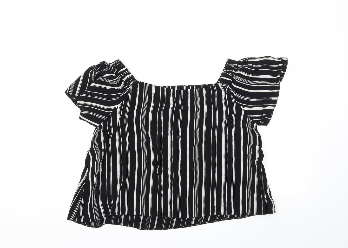 Womens UK Size 8 New Look Black Basic Blouse