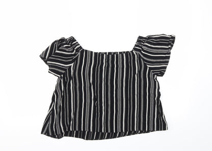 Womens UK Size 8 New Look Black Basic Blouse