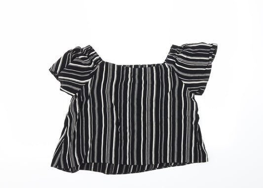 Womens UK Size 8 New Look Black Basic Blouse