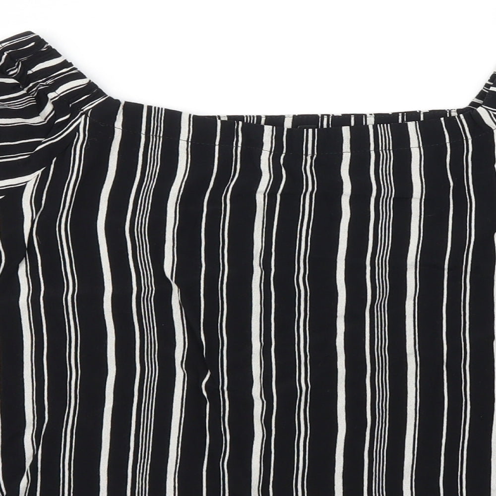 Womens UK Size 8 New Look Black Basic Blouse