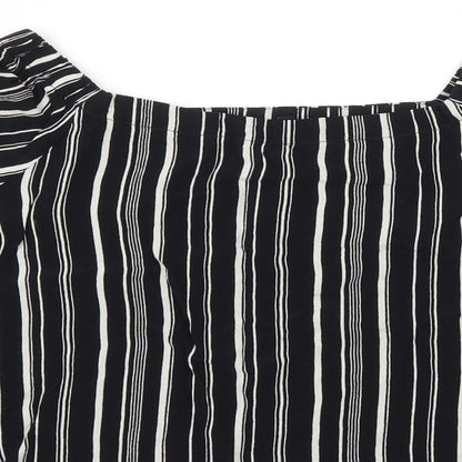 Womens UK Size 8 New Look Black Basic Blouse