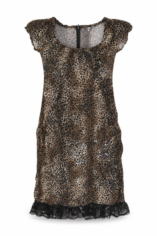 Internacionale Womens Brown Animal Print  A-Line  Size 8