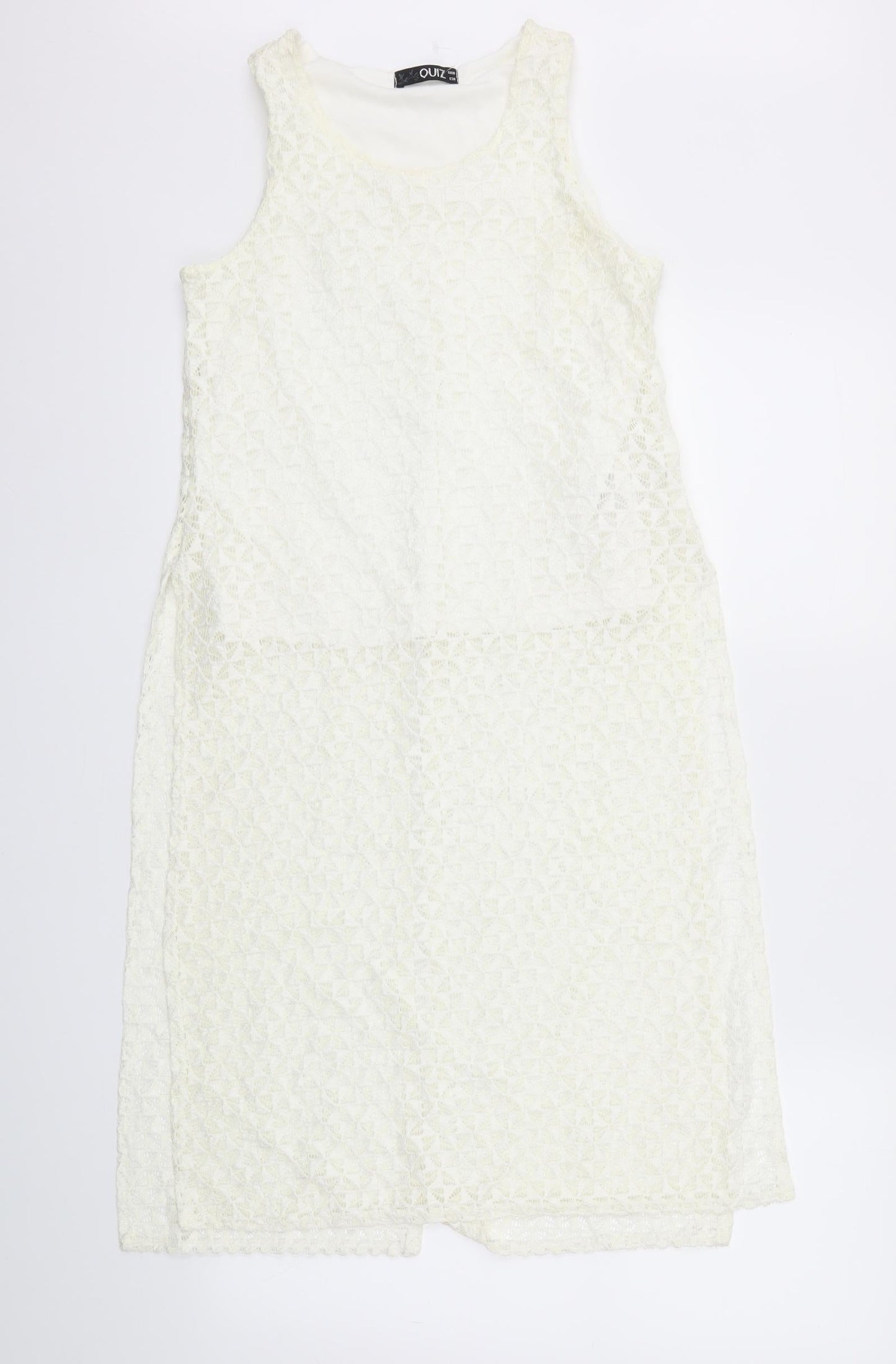 Womens UK Size 10 Quiz Ivory Basic T-Shirt