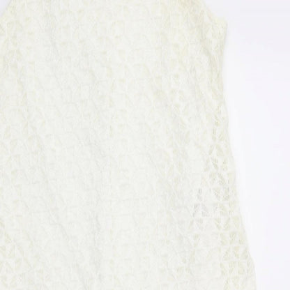 Womens UK Size 10 Quiz Ivory Basic T-Shirt