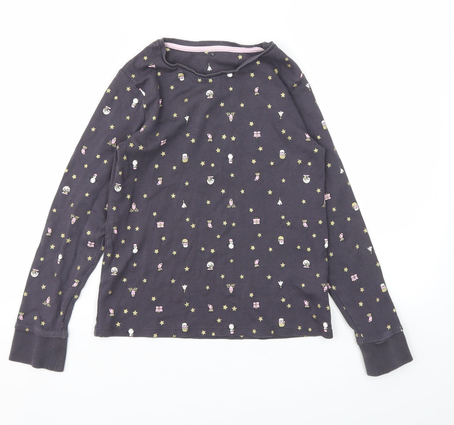 George Girls Grey Animal Print  Top Pyjama Top Size 10-11 Years