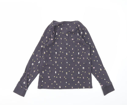 George Girls Grey Animal Print  Top Pyjama Top Size 10-11 Years
