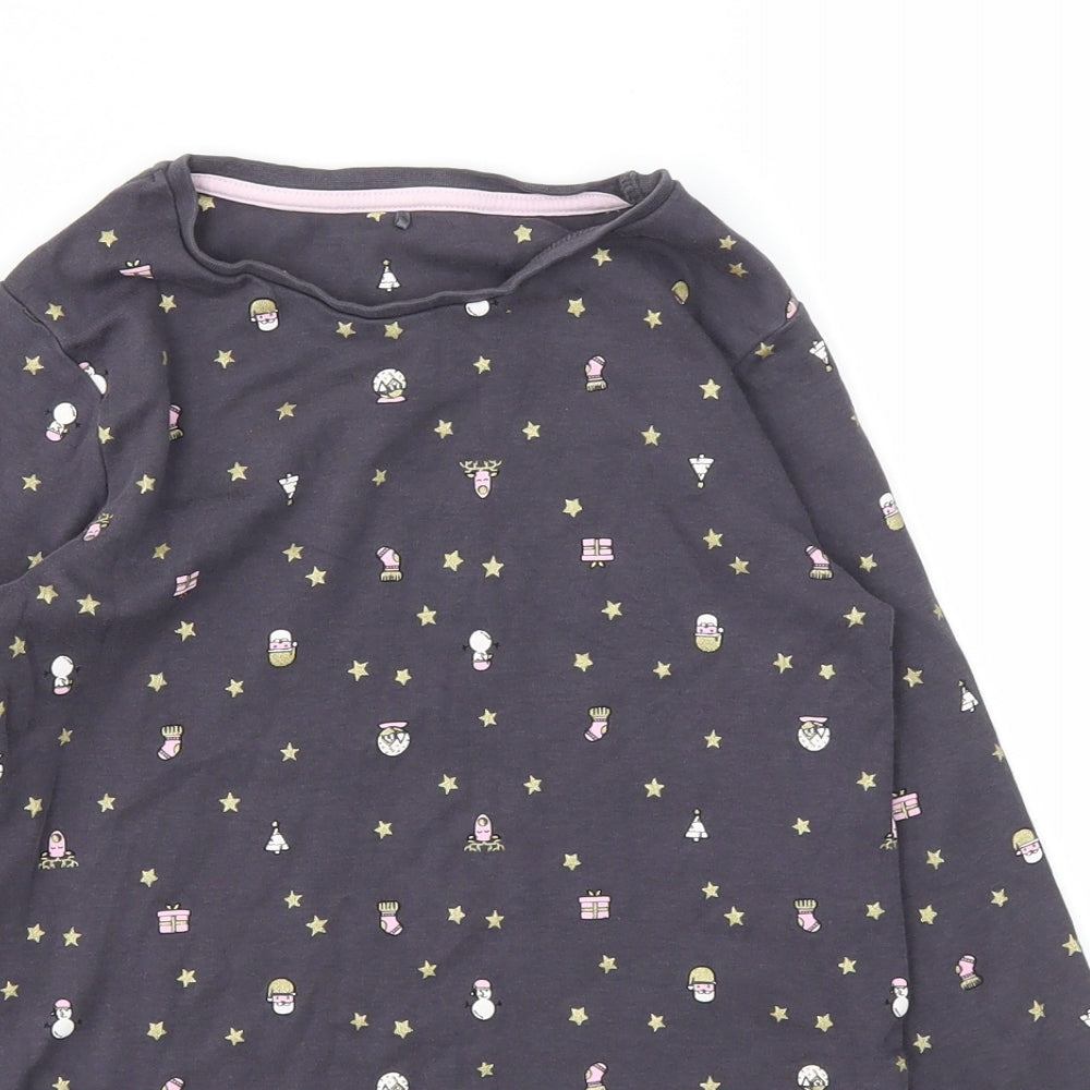 George Girls Grey Animal Print  Top Pyjama Top Size 10-11 Years