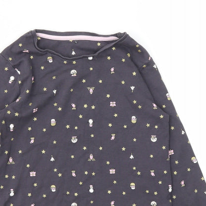 George Girls Grey Animal Print  Top Pyjama Top Size 10-11 Years