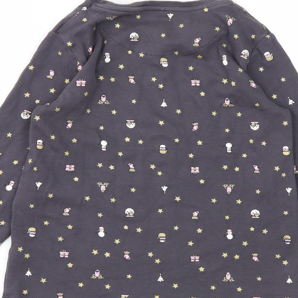 George Girls Grey Animal Print  Top Pyjama Top Size 10-11 Years