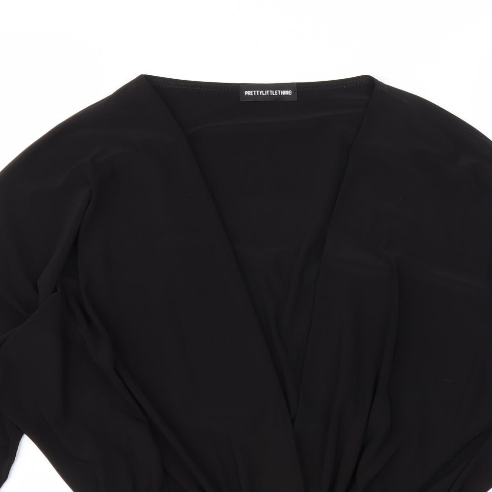 Pretty Little Thing  Womens Black   Bodysuit One-Piece Size 10