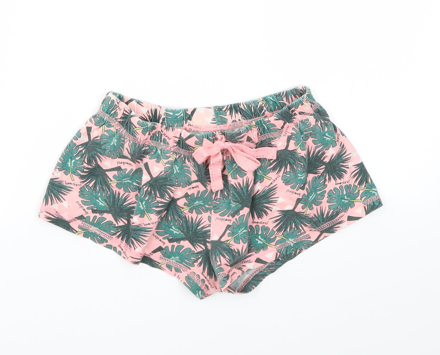 Primark Womens Green Floral  Cut-Off Shorts Size 2XS - Stretch waistband