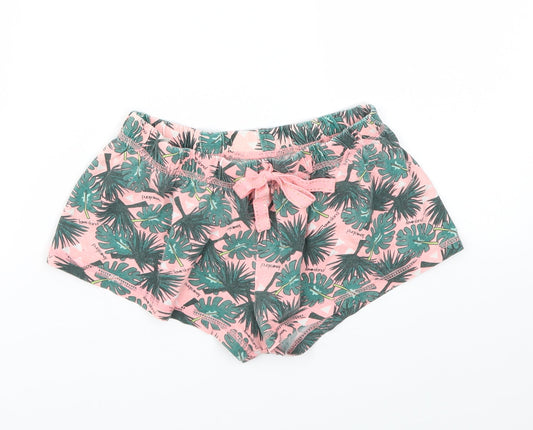 Primark Womens Green Floral  Cut-Off Shorts Size 2XS - Stretch waistband