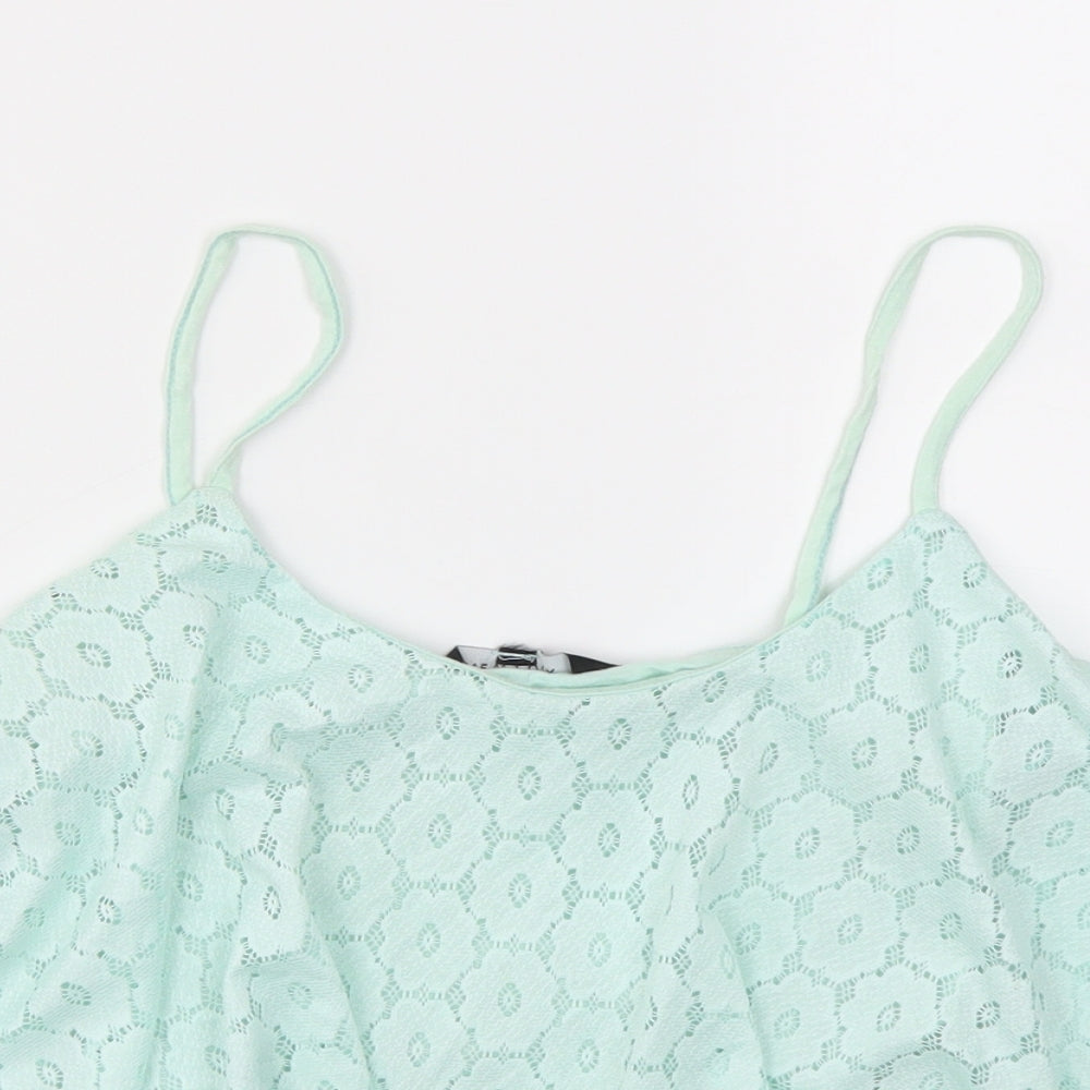 Womens UK Size 10 New Look Green Basic T-Shirt