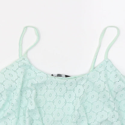 Womens UK Size 10 New Look Green Basic T-Shirt