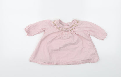 Matalan Girls Pink Floral  Fit & Flare  Size 6-9 Months
