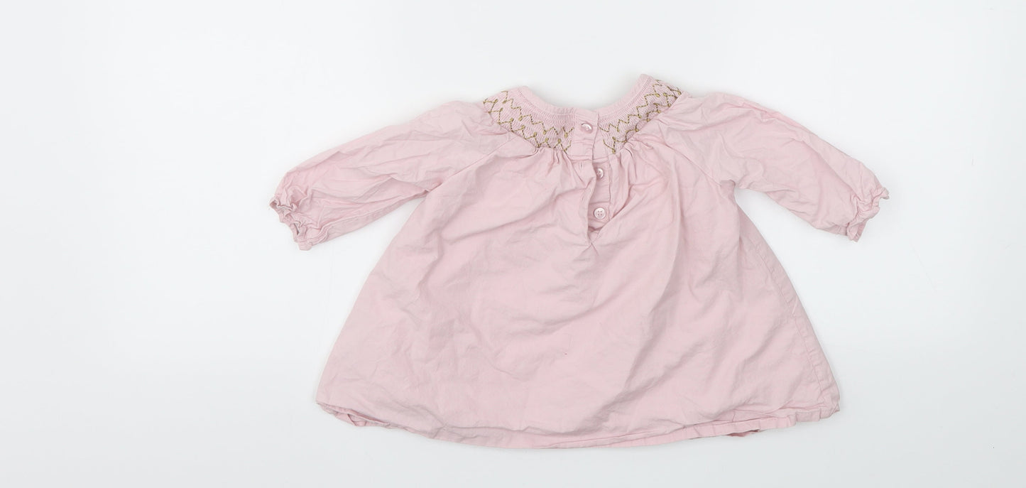 Matalan Girls Pink Floral  Fit & Flare  Size 6-9 Months