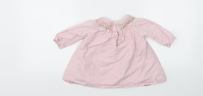 Matalan Girls Pink Floral  Fit & Flare  Size 6-9 Months