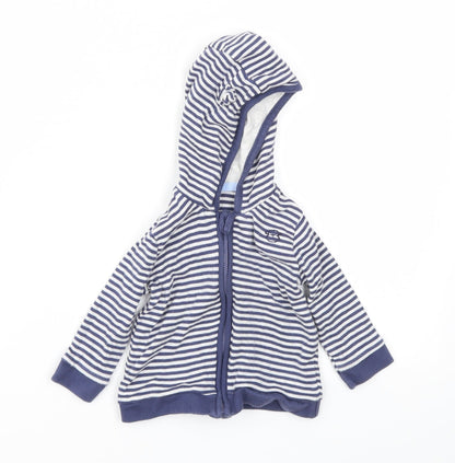 George Boys Blue Striped  Basic Jacket Jacket Size 3-6 Months
