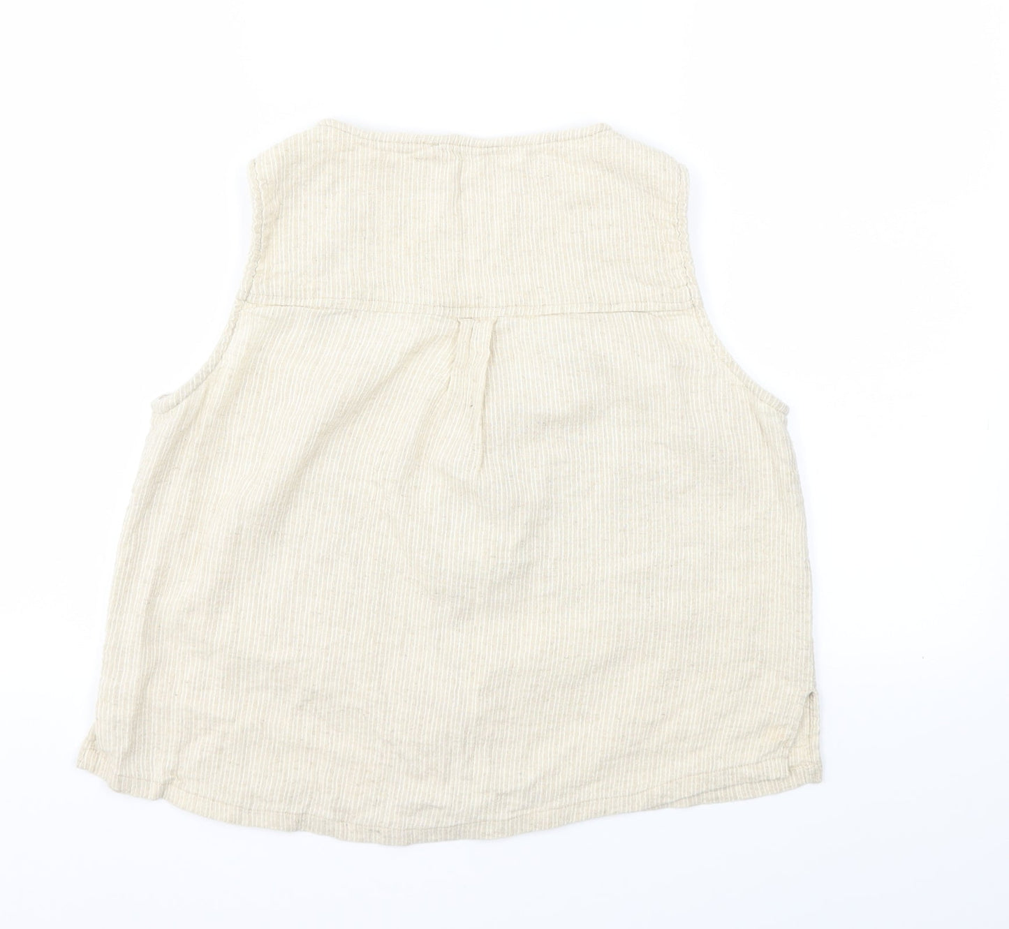 Womens UK Size L Mango Beige Basic T-Shirt