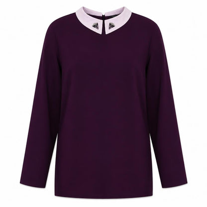 Womens UK Size 12 Boohoo Purple Basic Blouse