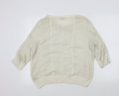 Womens UK Size 18 New Look White Pullover Jumper