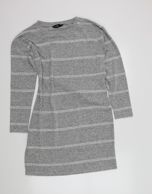 F&F Womens Grey Striped  A-Line  Size 10