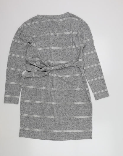F&F Womens Grey Striped  A-Line  Size 10