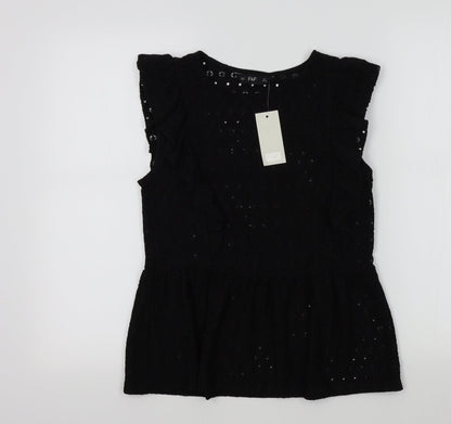 F&F Womens Black Colourblock  Basic Blouse Size 8