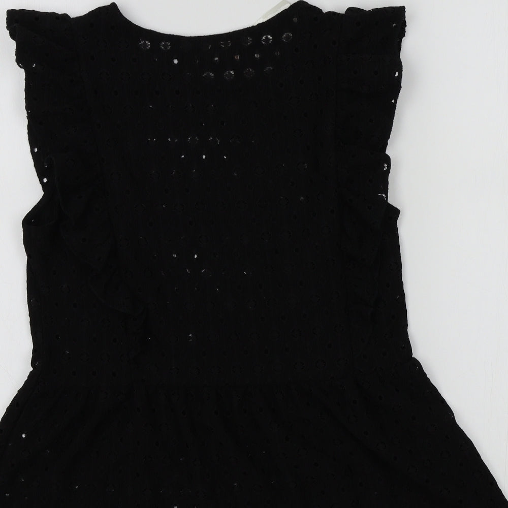 F&F Womens Black Colourblock  Basic Blouse Size 8