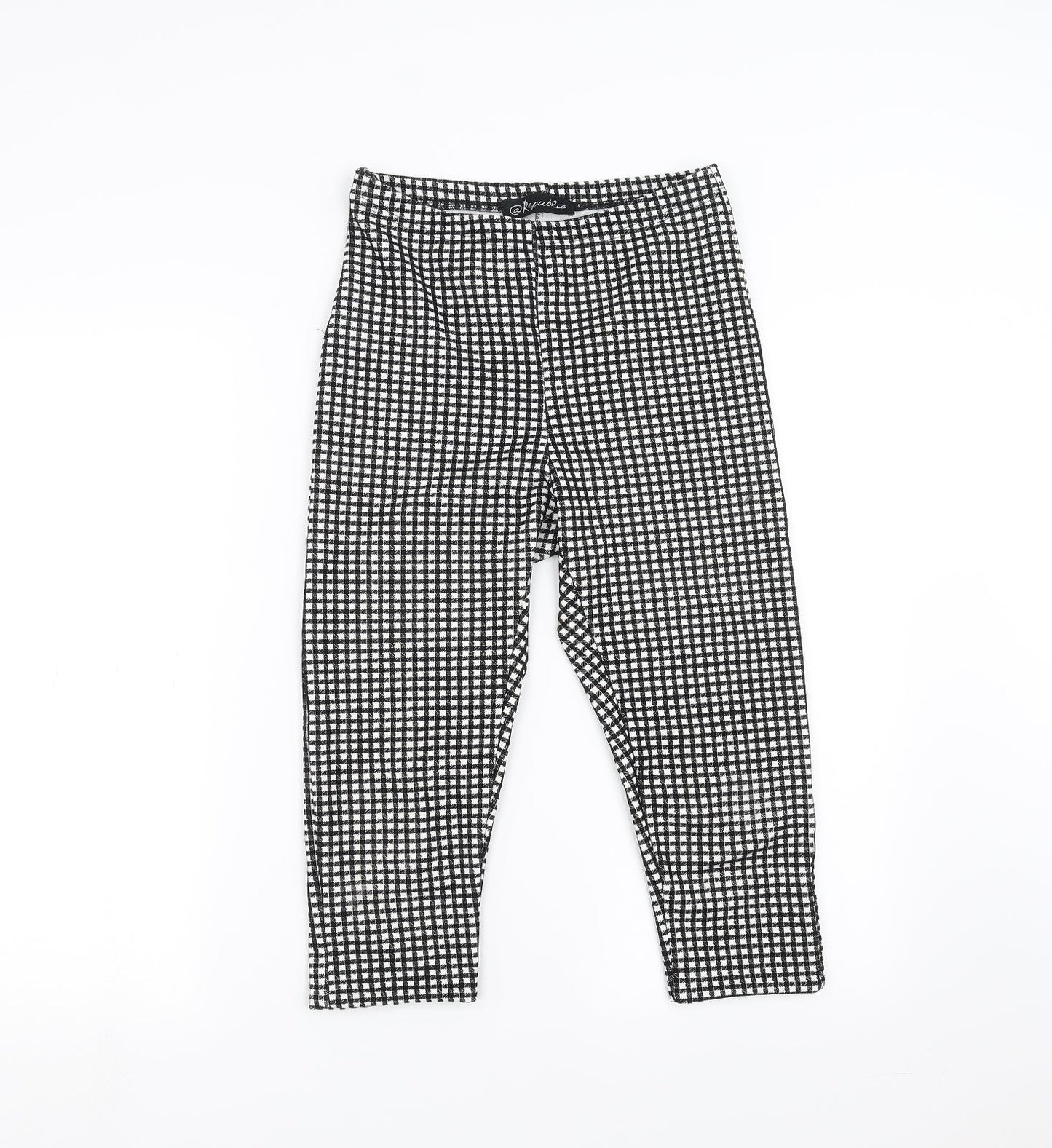 Republic Womens Black Check  Cropped Leggings Size S  - 17 in inside leg