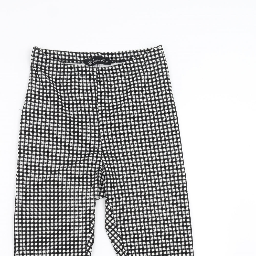 Republic Womens Black Check  Cropped Leggings Size S  - 17 in inside leg