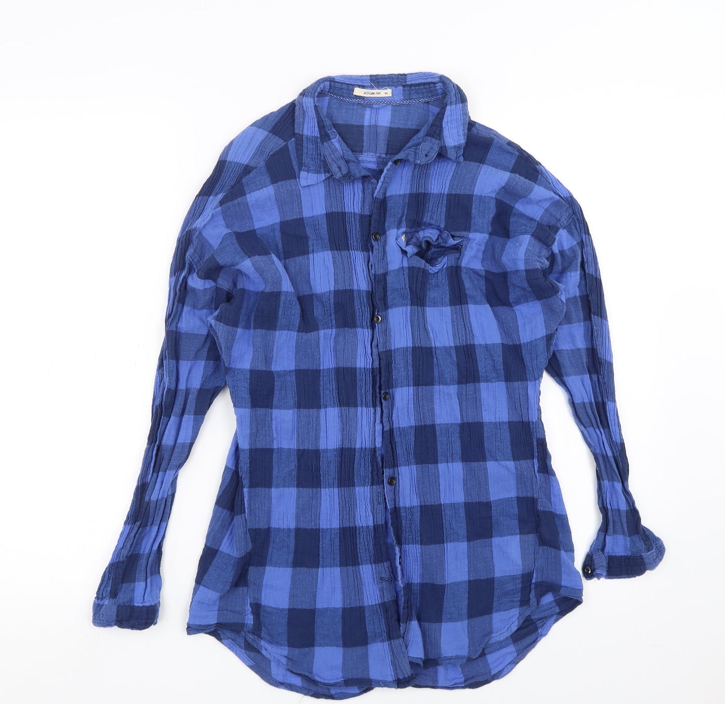 Womens UK Size XS Lee Blue Basic Button-Up