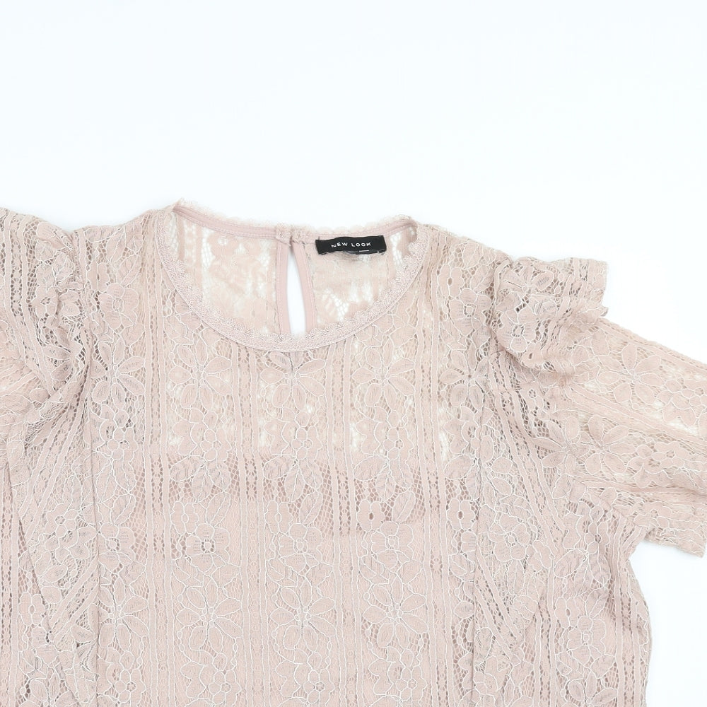Womens UK Size 18 New Look Pink Basic Blouse