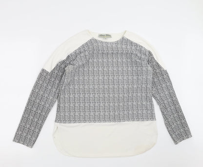 Parisian Collection Womens Black Geometric  Basic Blouse Size 14